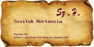 Szvitek Hortenzia névjegykártya